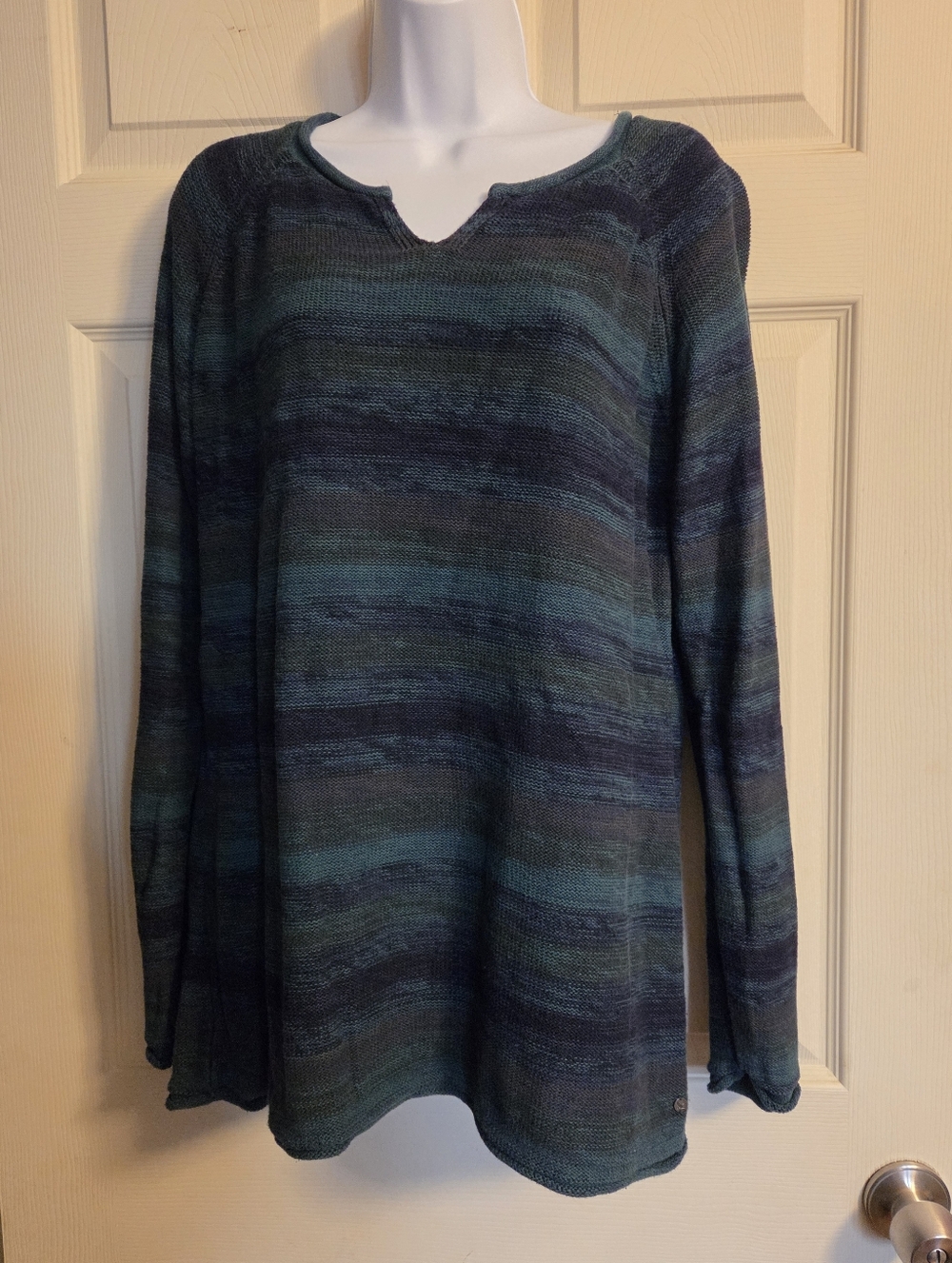 Eddie Bauer Striped Knit Sweater Large